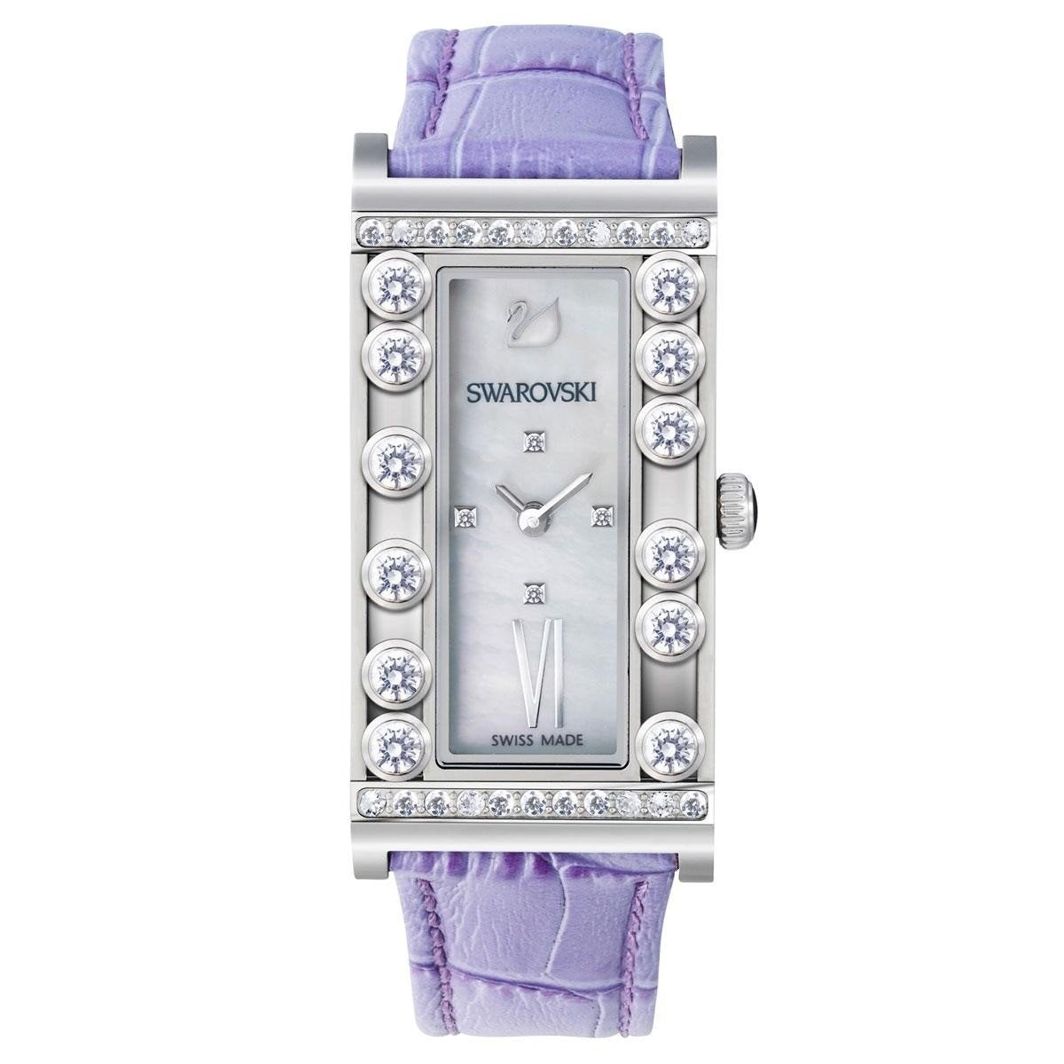 Swarovski Women&#39;s 5096684 Lovely Crystal Purple Leather Watch