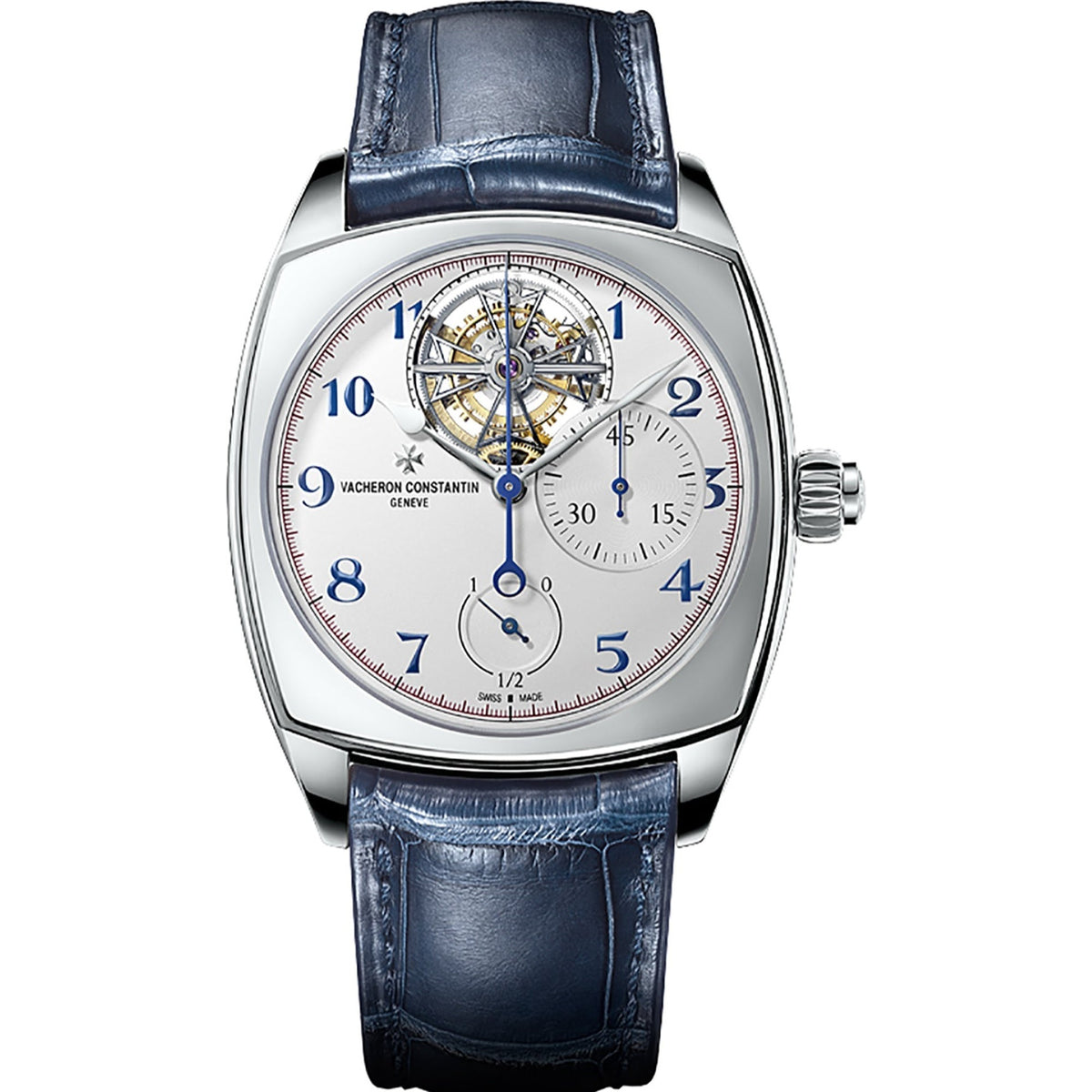 Vacheron Constantin Men's 5100S-000P-B056 Harmony Blue Leather Watch