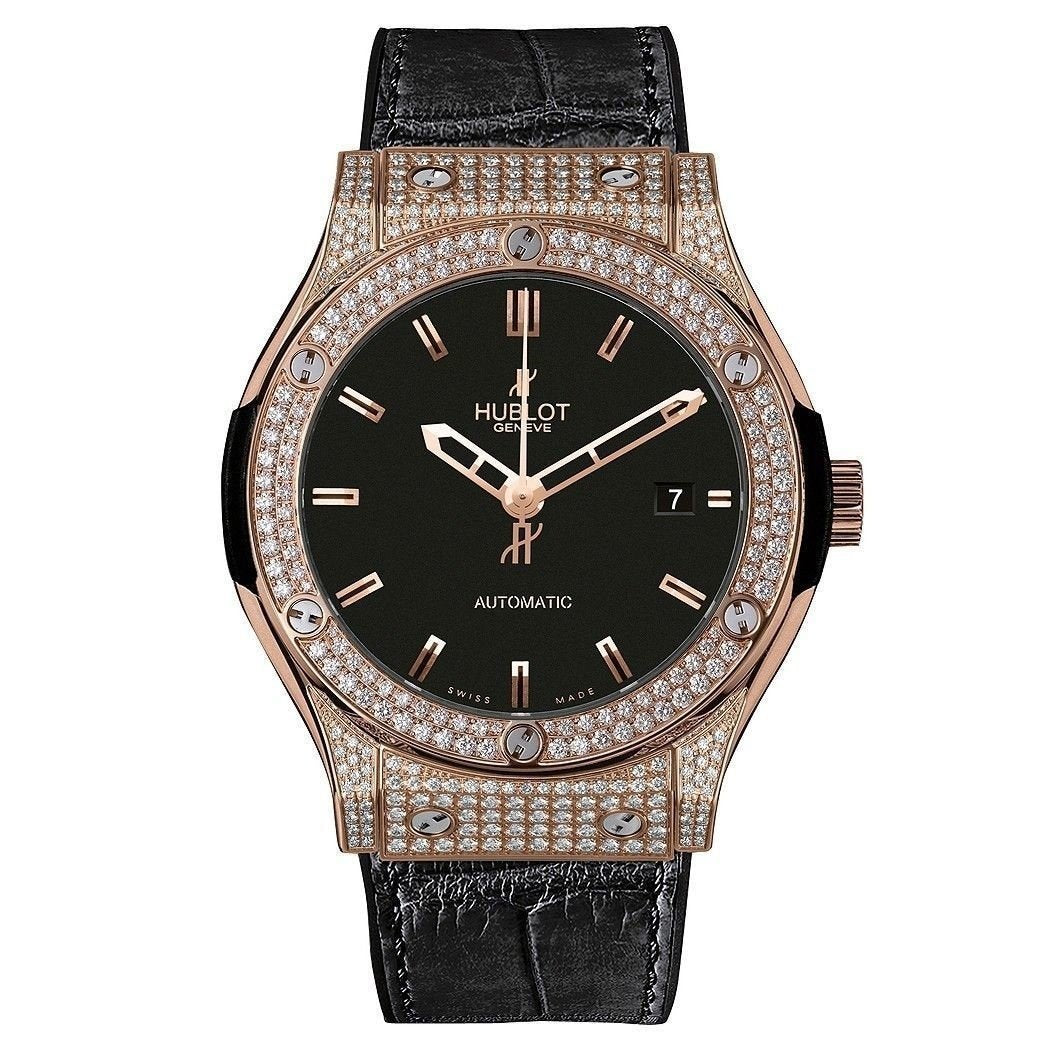 Hublot Men's 511.OX.1180.LR.1704 Classic Fusion Black Leather Watch