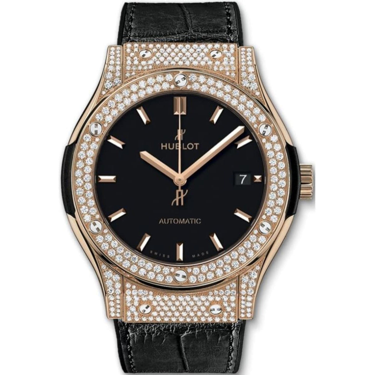 Hublot Men's 511.OX.1181.LR.1704 Classic Fusion Black Leather Watch