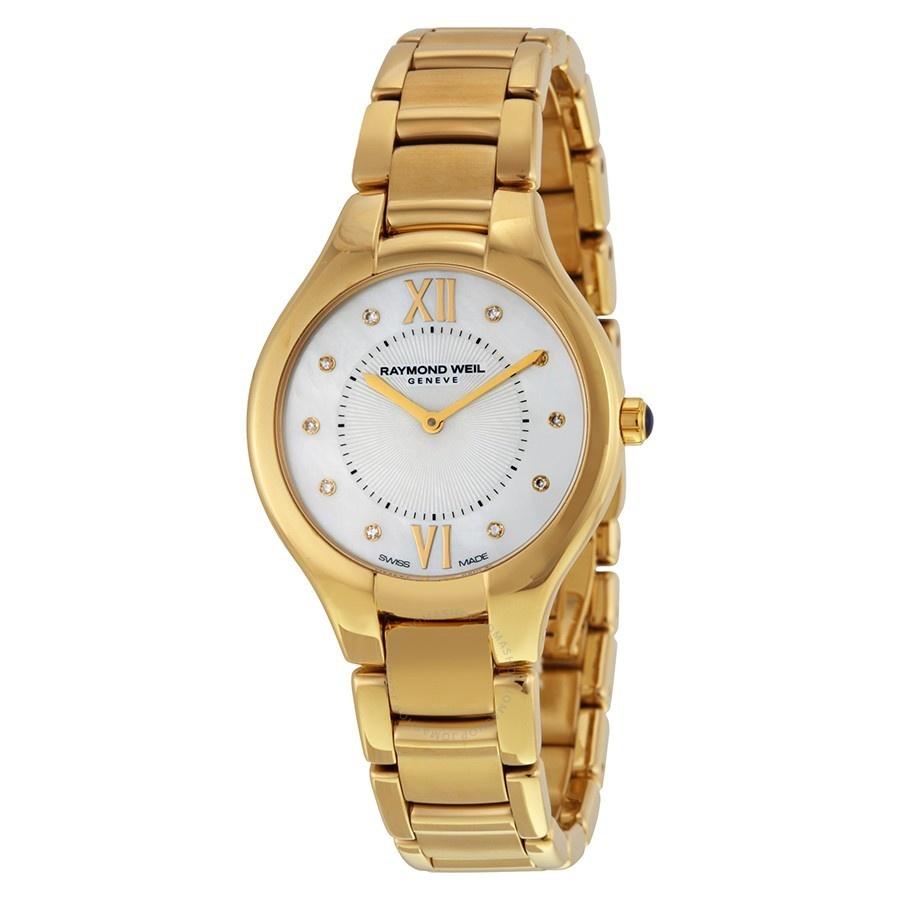 Raymond Weil Women&#39;s 5132-P-00985 Noemia Diamond Gold-Tone Stainless Steel Watch