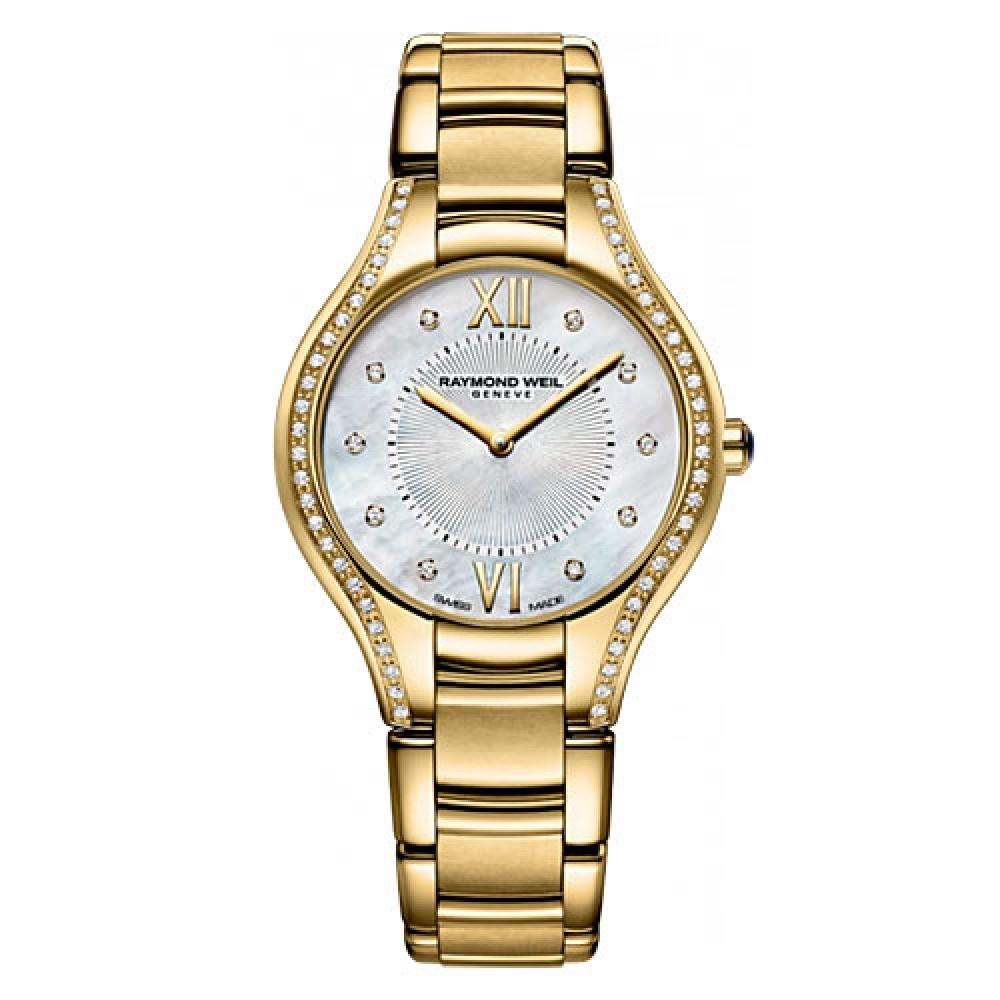 Raymond Weil Women&#39;s 5132-PS-00985 Noemia Diamond Gold-Tone Stainless Steel Watch