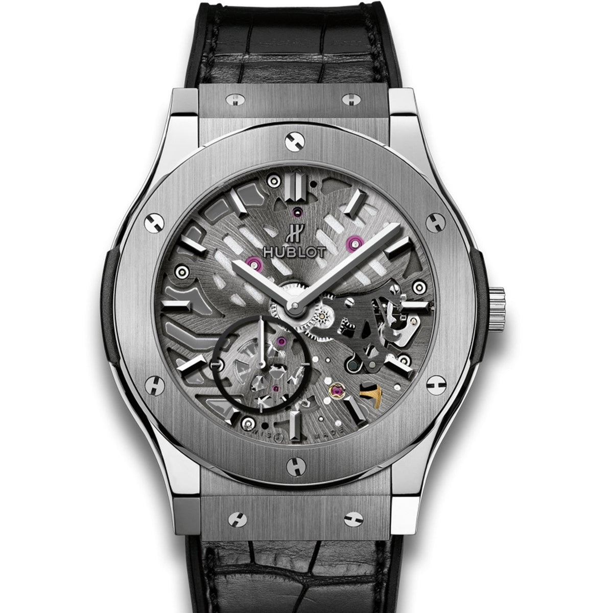 Hublot Men's 515.NX.0170.LR Classic Fusion Classico Black Leather Watch