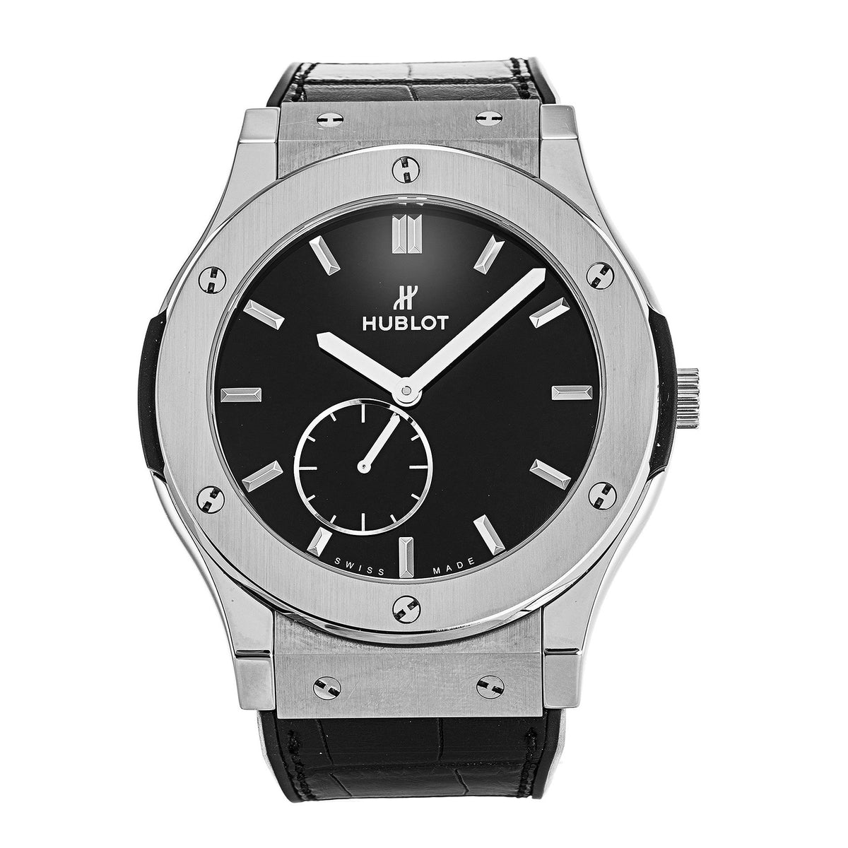 Hublot Men's 515.NX.1270.LR Classic Fusion Black Leather Watch