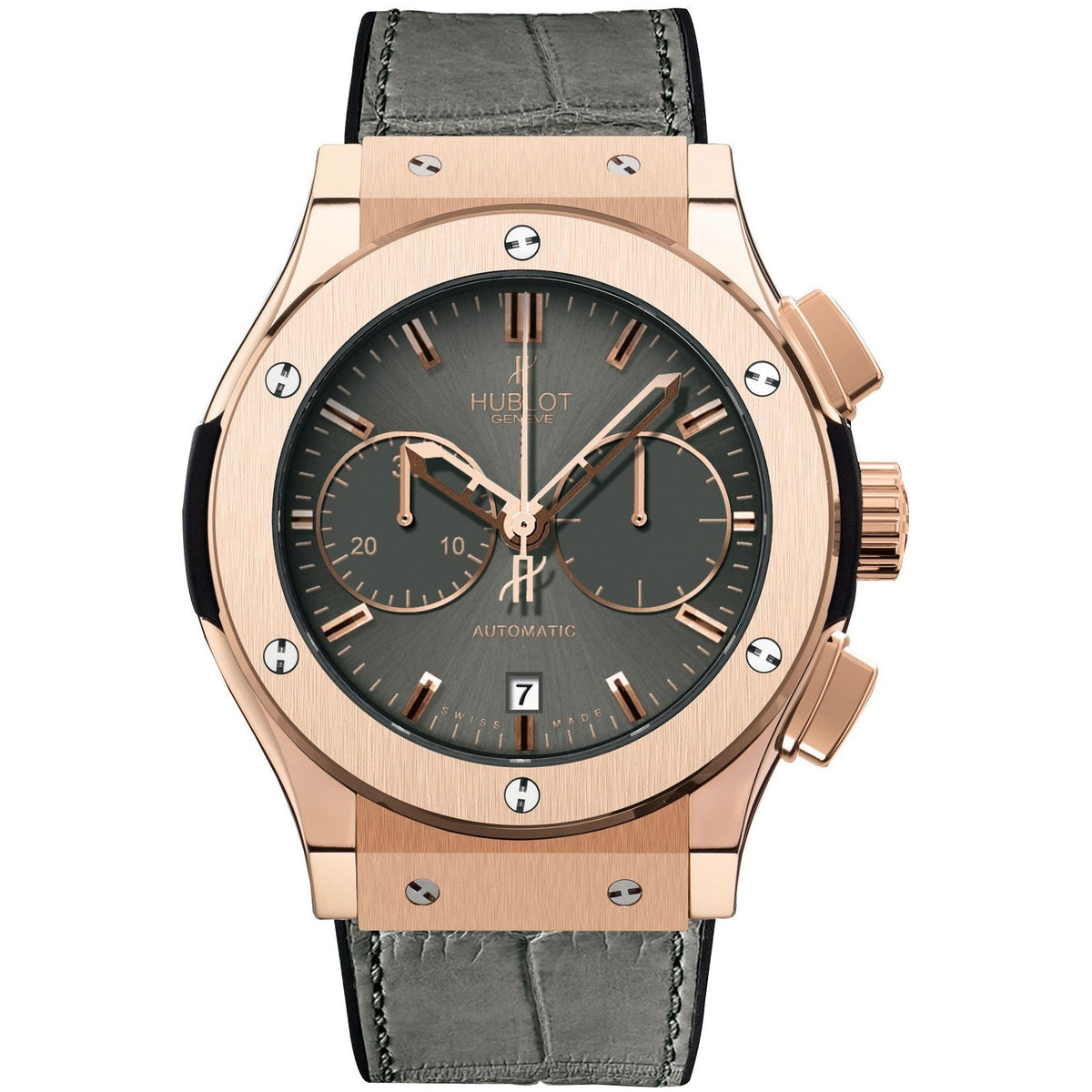 Hublot Men's 521.OX.7080.LR Classic Fusion  Chronograph Grey Leather Watch