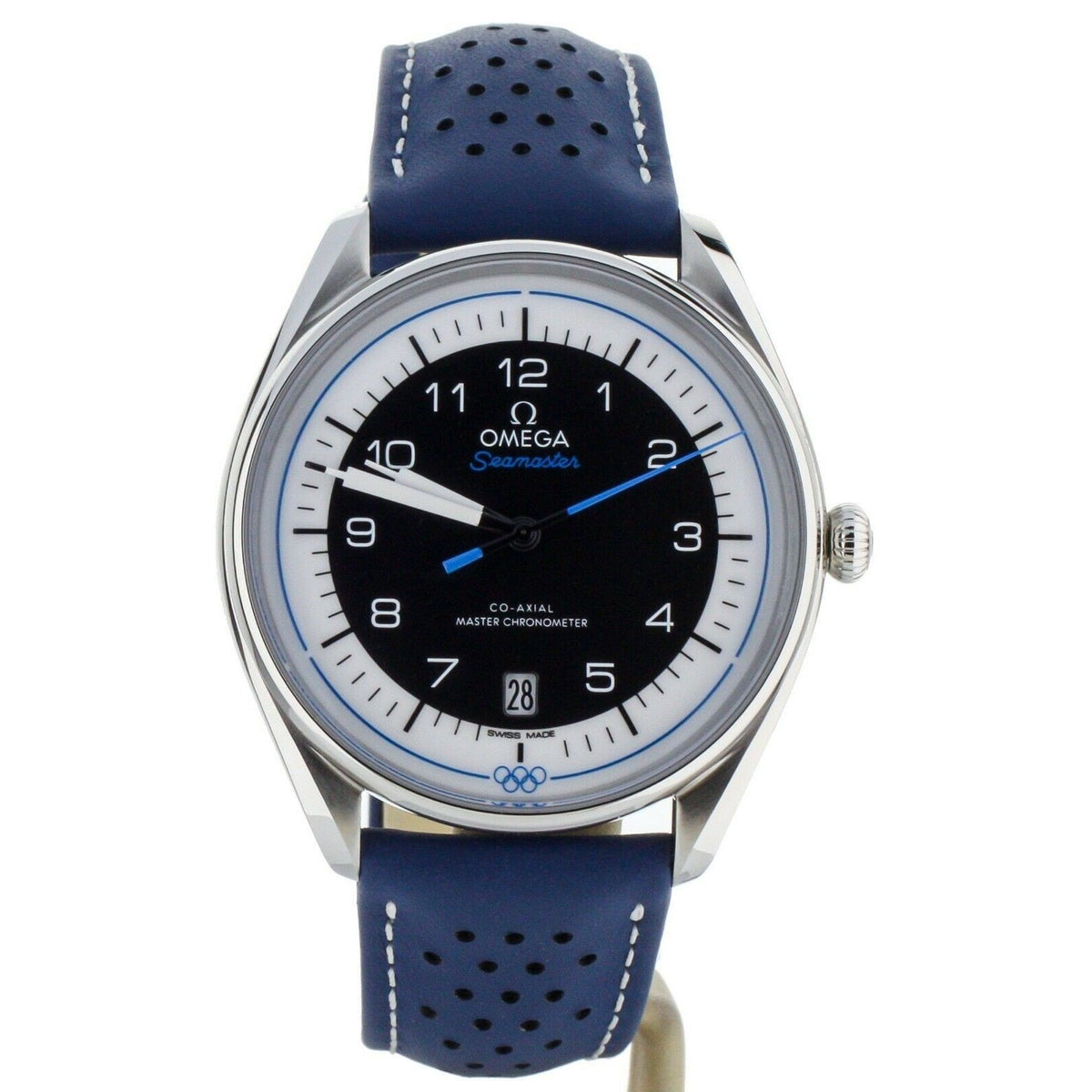Omega Men's 522.32.40.20.01.001 Seamaster Olympic Timekeeper Blue Leather Watch