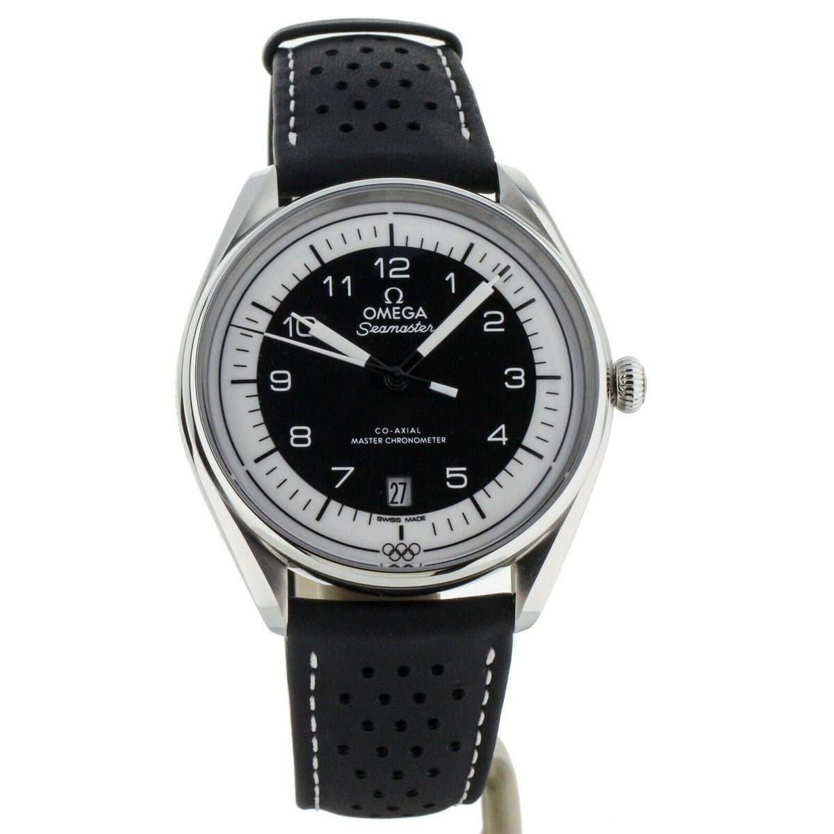 Omega Men&#39;s 522.32.40.20.01.003 Seamaster Olympic Timekeeper Black Leather Watch
