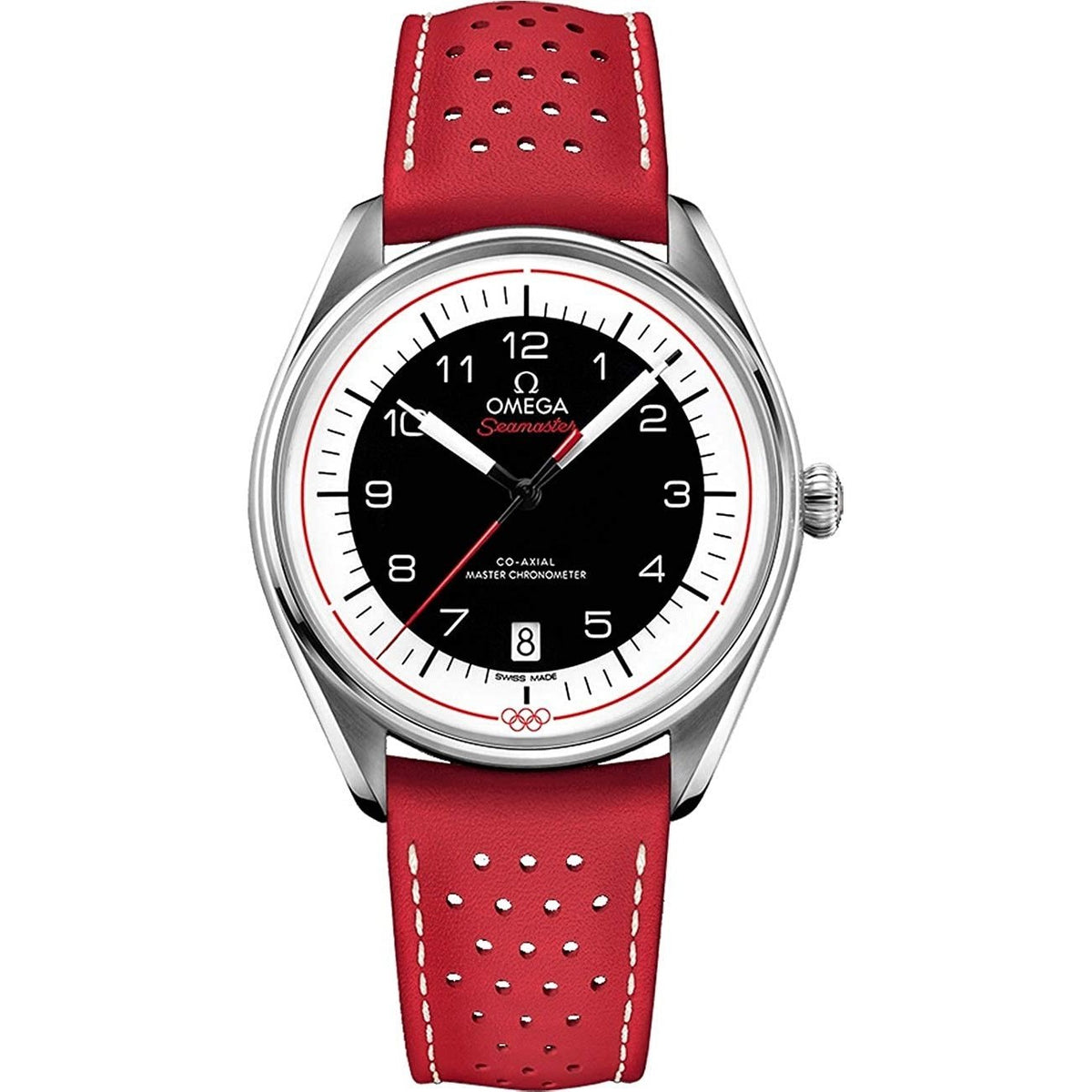 Omega Men's 522.32.40.20.01.004 Seamaster Olympic Timekeeper Red Leather Watch