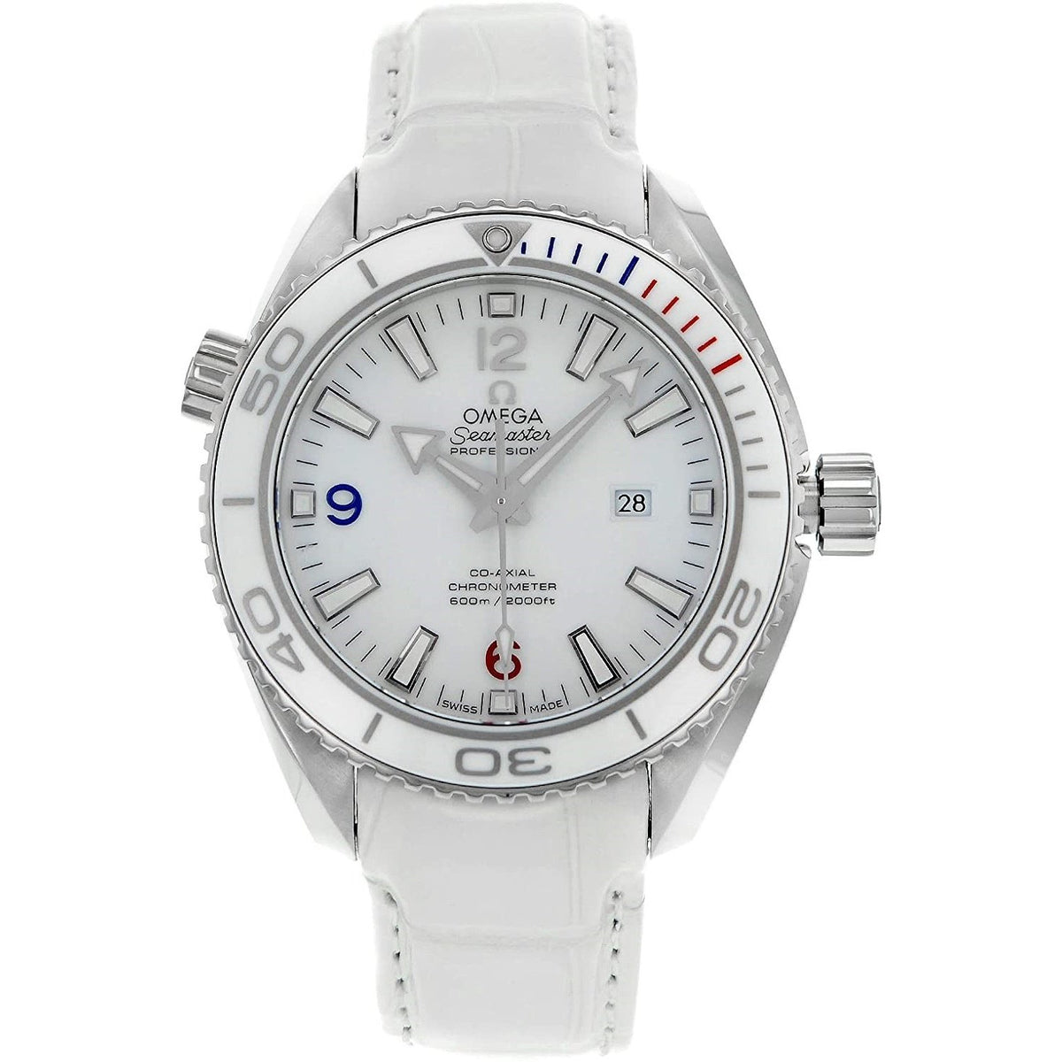 Omega Women's 522.33.38.20.04.001 Seamaster Planet Ocean White Leather Watch