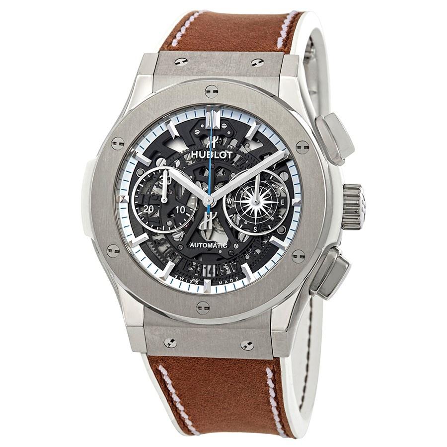 Hublot Men's 525.NX.0129.VR.LGO16 Classic Fusion  Chronograph Brown Leather Watch