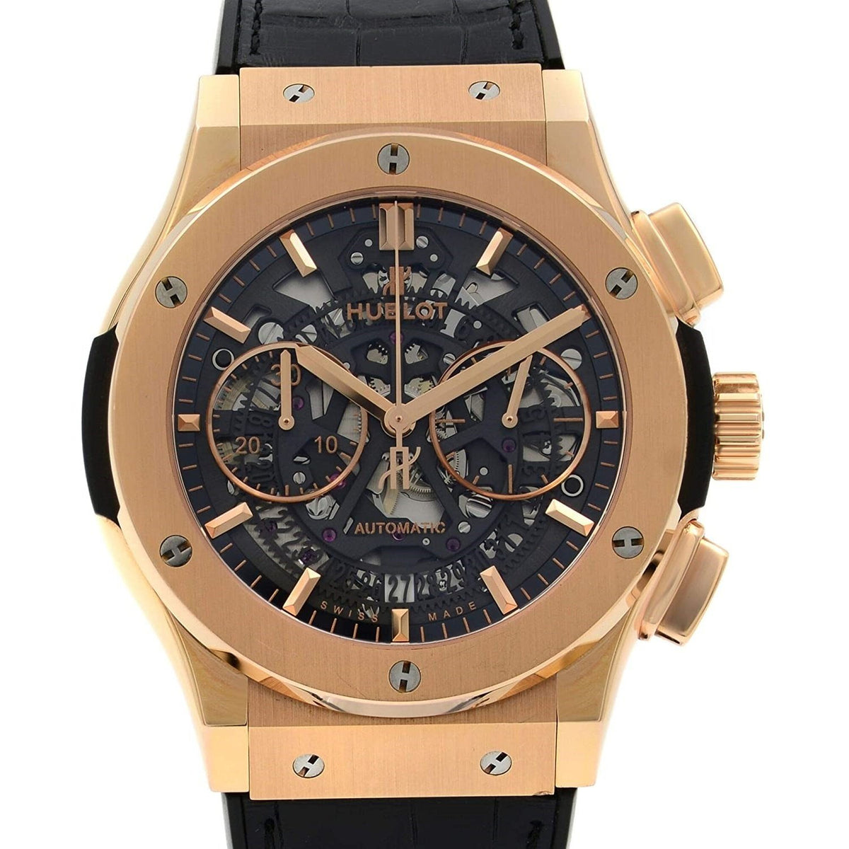 Hublot Men's 525.OX.0180.LR Classic Fusion  Chronograph Black Leather, Rubber Watch