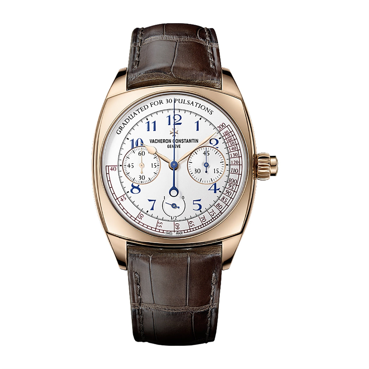 Vacheron Constantin Men's 5300S-000R-B055 Historiques Chronograph Brown Leather Watch