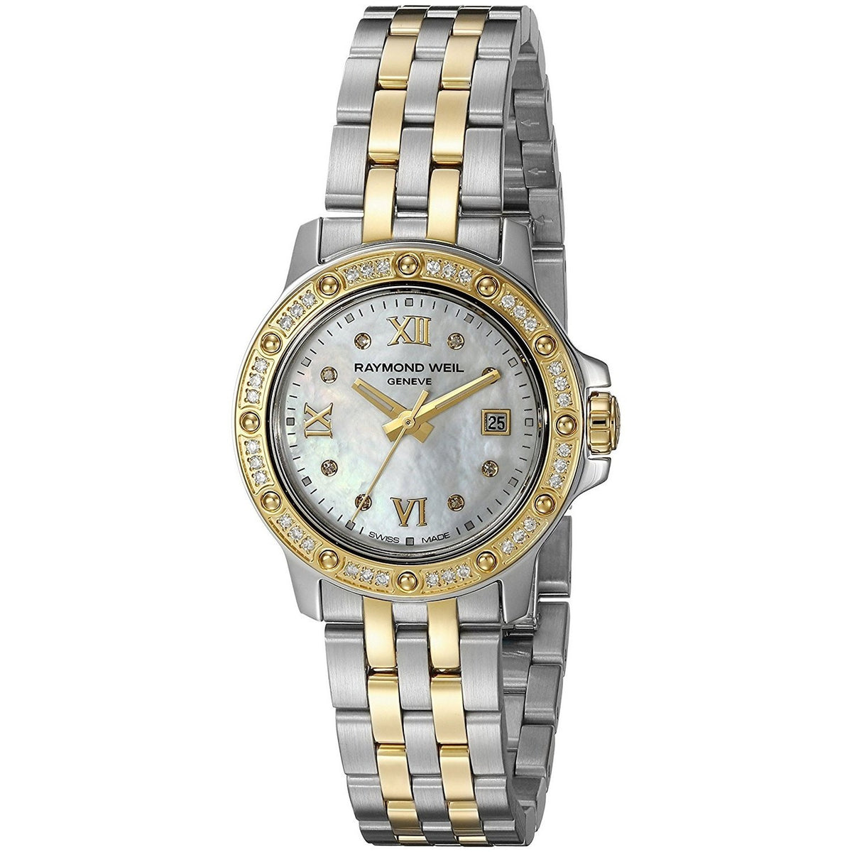 Raymond Weil Women&#39;s 5399-SPS-00995 Tango 18kt Yellow Gold Diamond Two-Tone Stainless Steel Watch