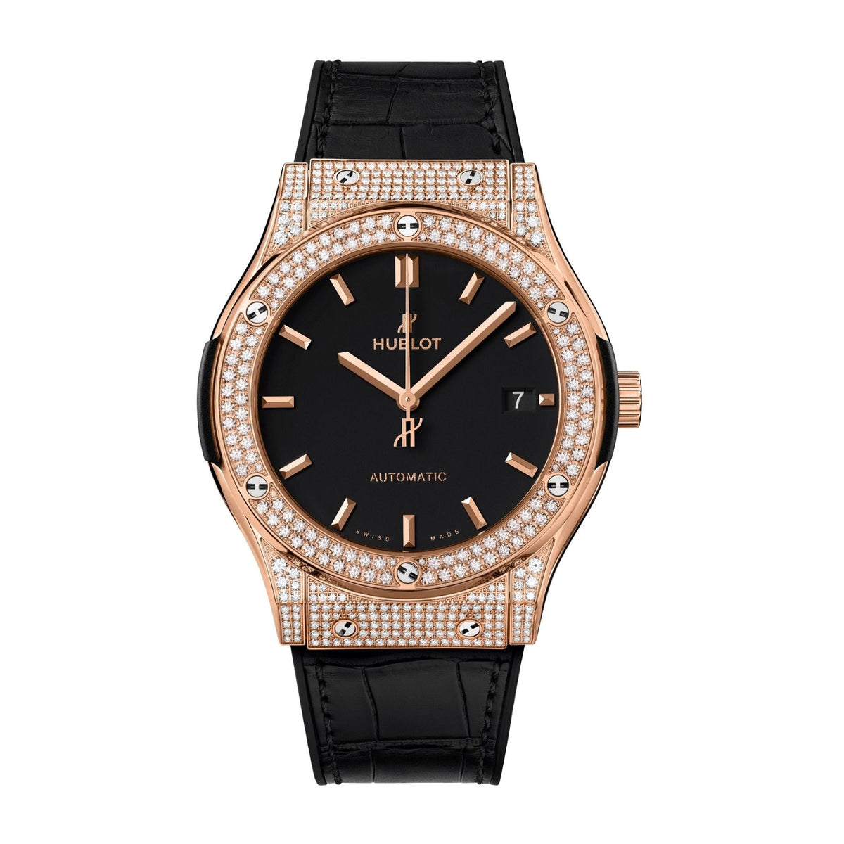 Hublot Men's 542.OX.1181.LR.1704 Classic Fusion Black Leather Watch