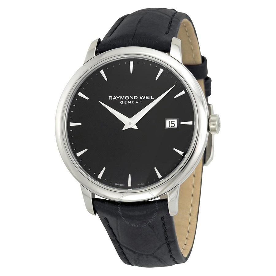 Raymond Weil Men&#39;s 5488-STC-20001 Toccata Black Leather Watch