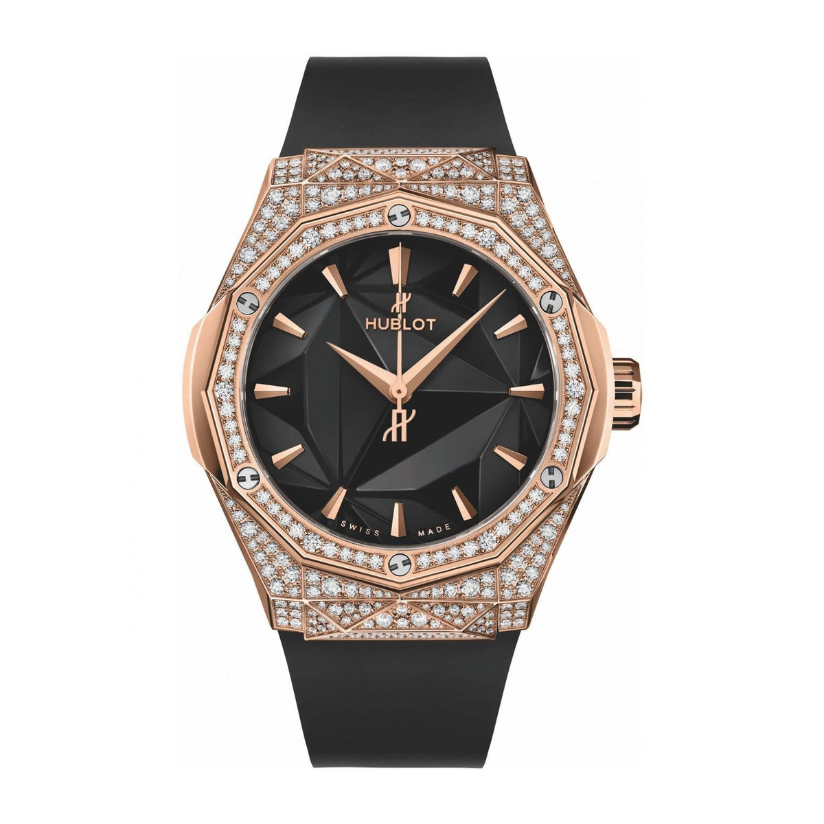 Hublot Men's 550.OS.1800.RX.1604.ORL19 Classic Fusion Black Rubber Watch