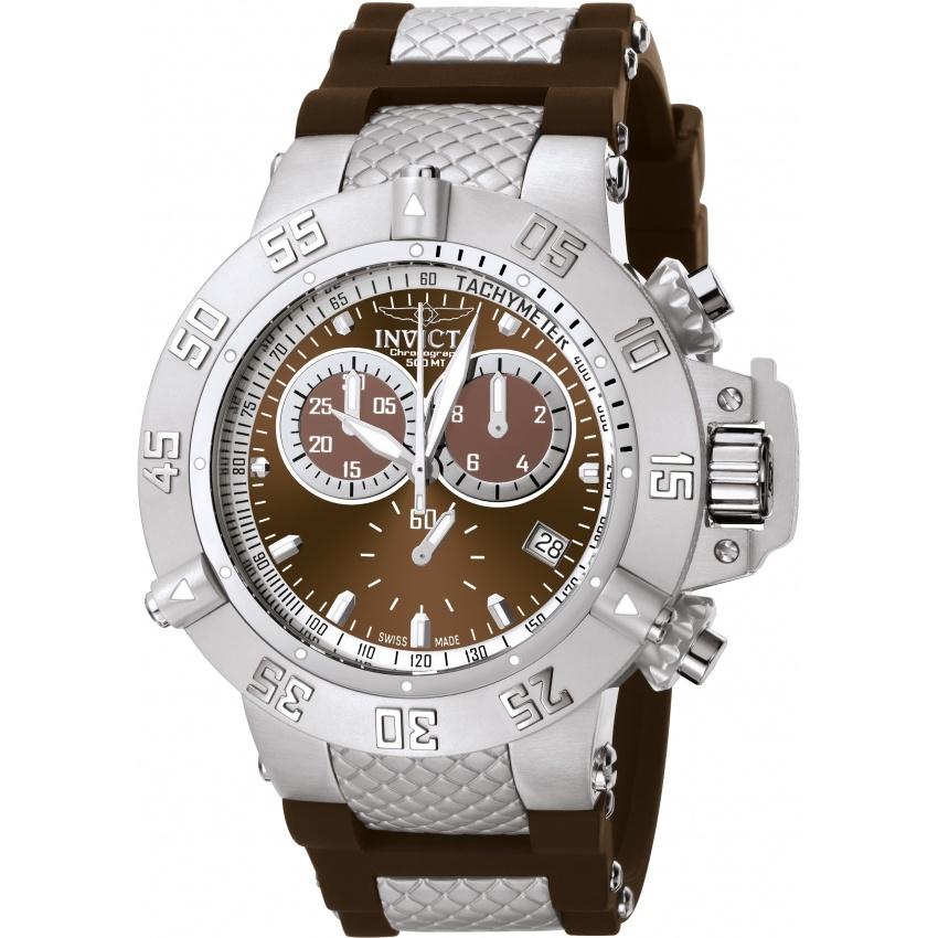 Invicta Men's 5513 Subaqua Noma III Chronograph Black and Silver Inserts Polyurethane Watch