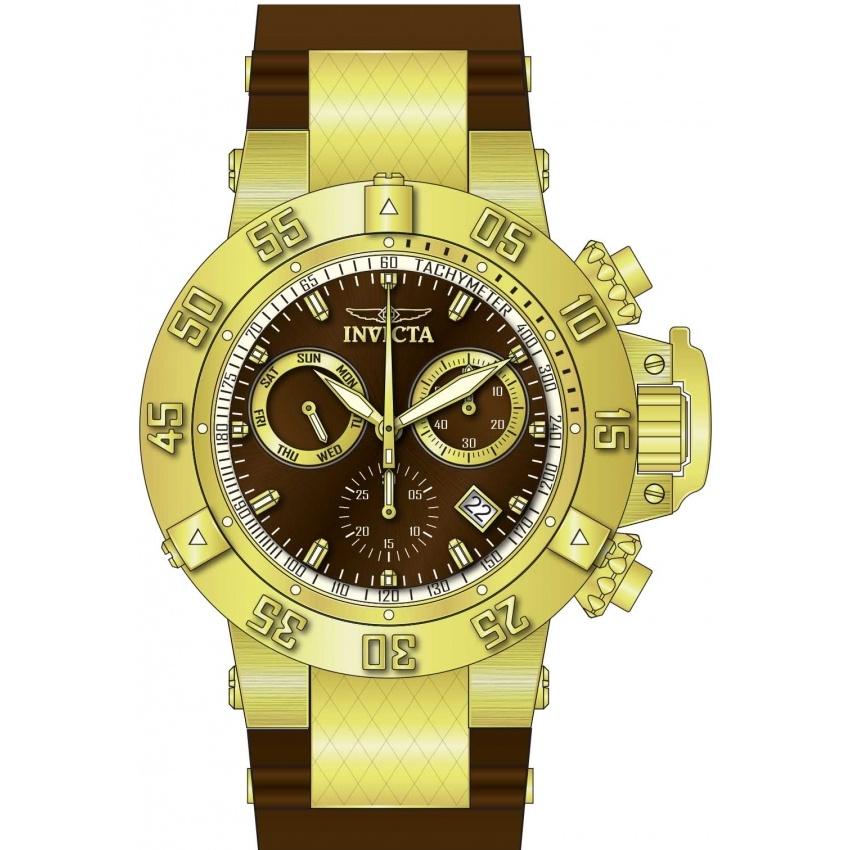 Invicta Men's 5516 Subaqua Noma III Chronograph Black and Gold-Tone Inserts Polyurethane Watch