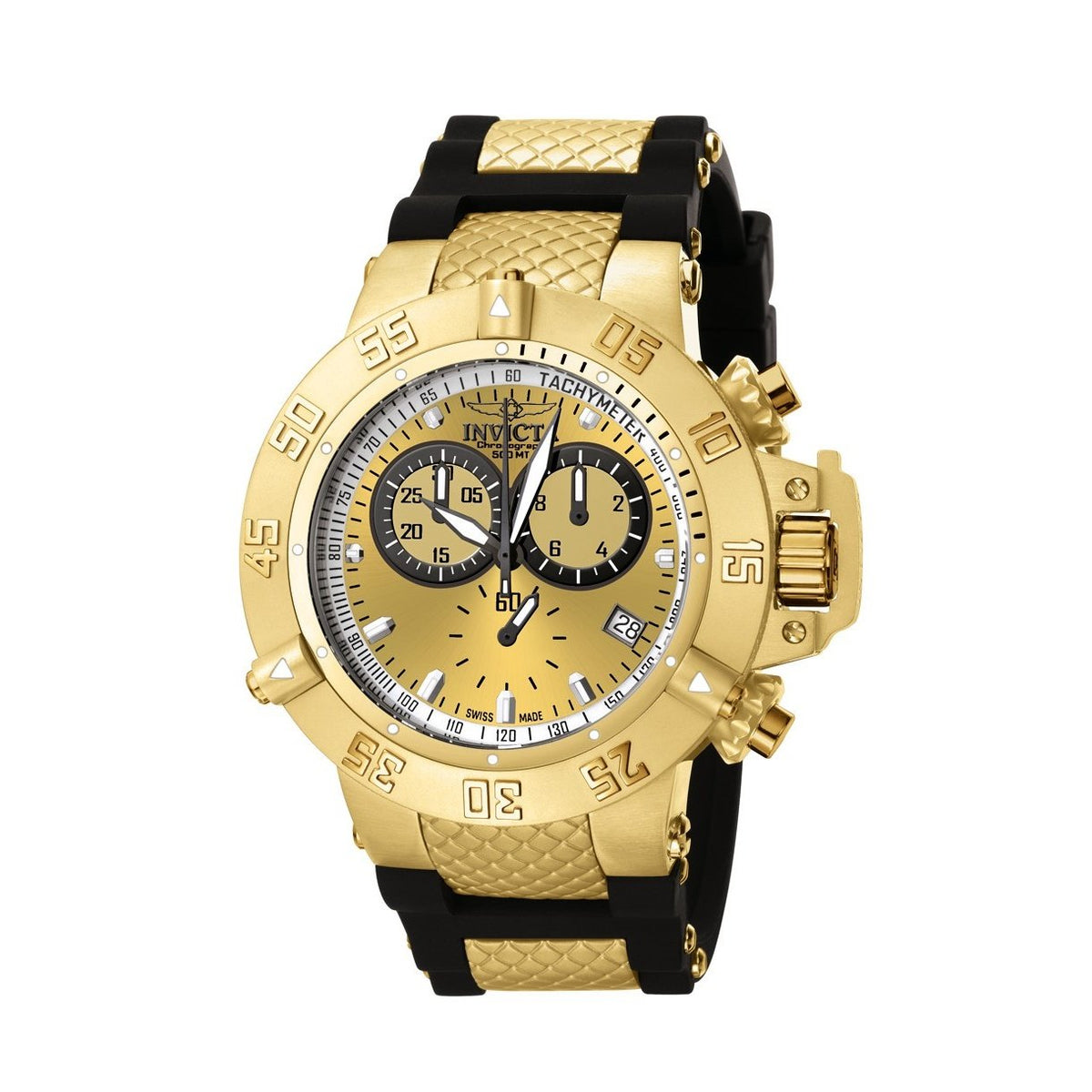 Invicta Men&#39;s 5517 Subaqua Noma III Chronograph Black and Gold-Tone Inserts Polyurethane and Stainless Steel Watch