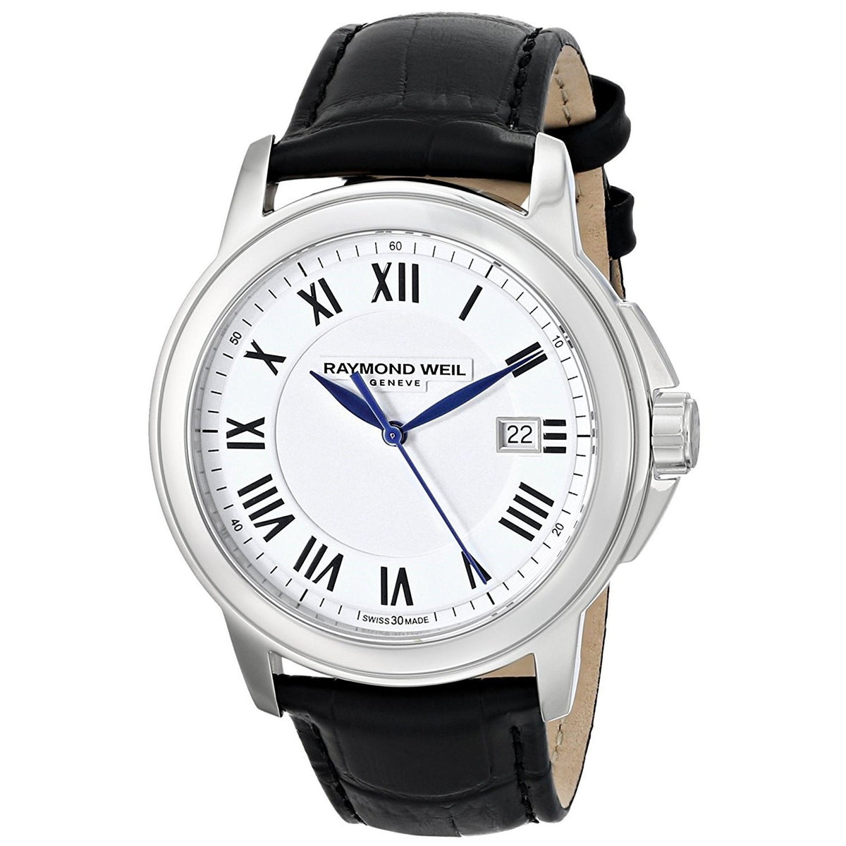 Raymond Weil Men&#39;s 5578-STC-00300 Tradition Black Leather Watch