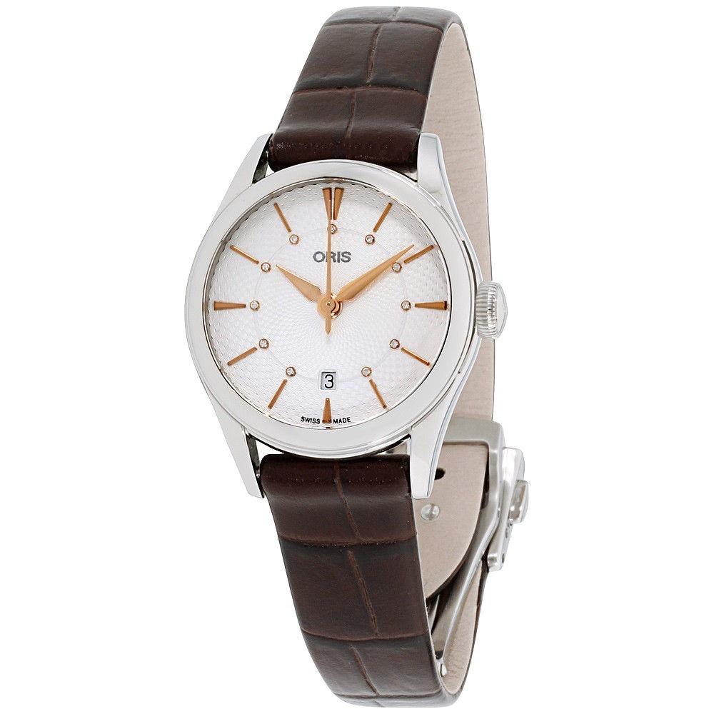 Oris Women's 56177224031LSBRN Artelier Brown Leather Watch