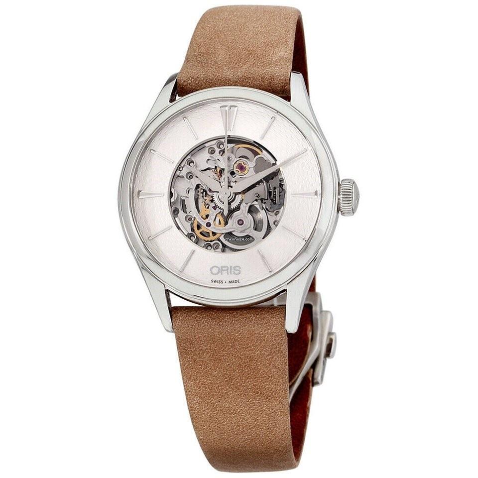 Oris Women's 56177244051LSBGE Artelier Brown Leather Watch