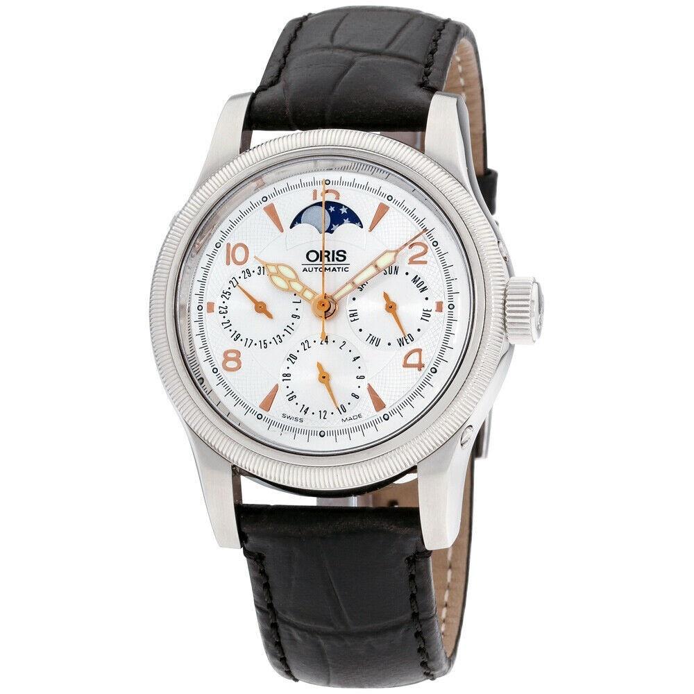 Oris Men's 58175664061LSBLK Big Crown Complication Black Leather Watch