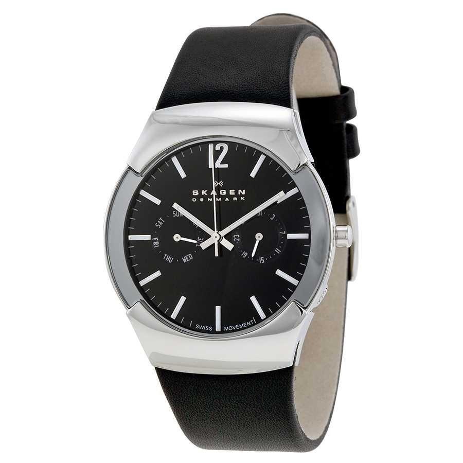 Skagen Men's 583XLSLB Multi-Function Brown Leather Watch