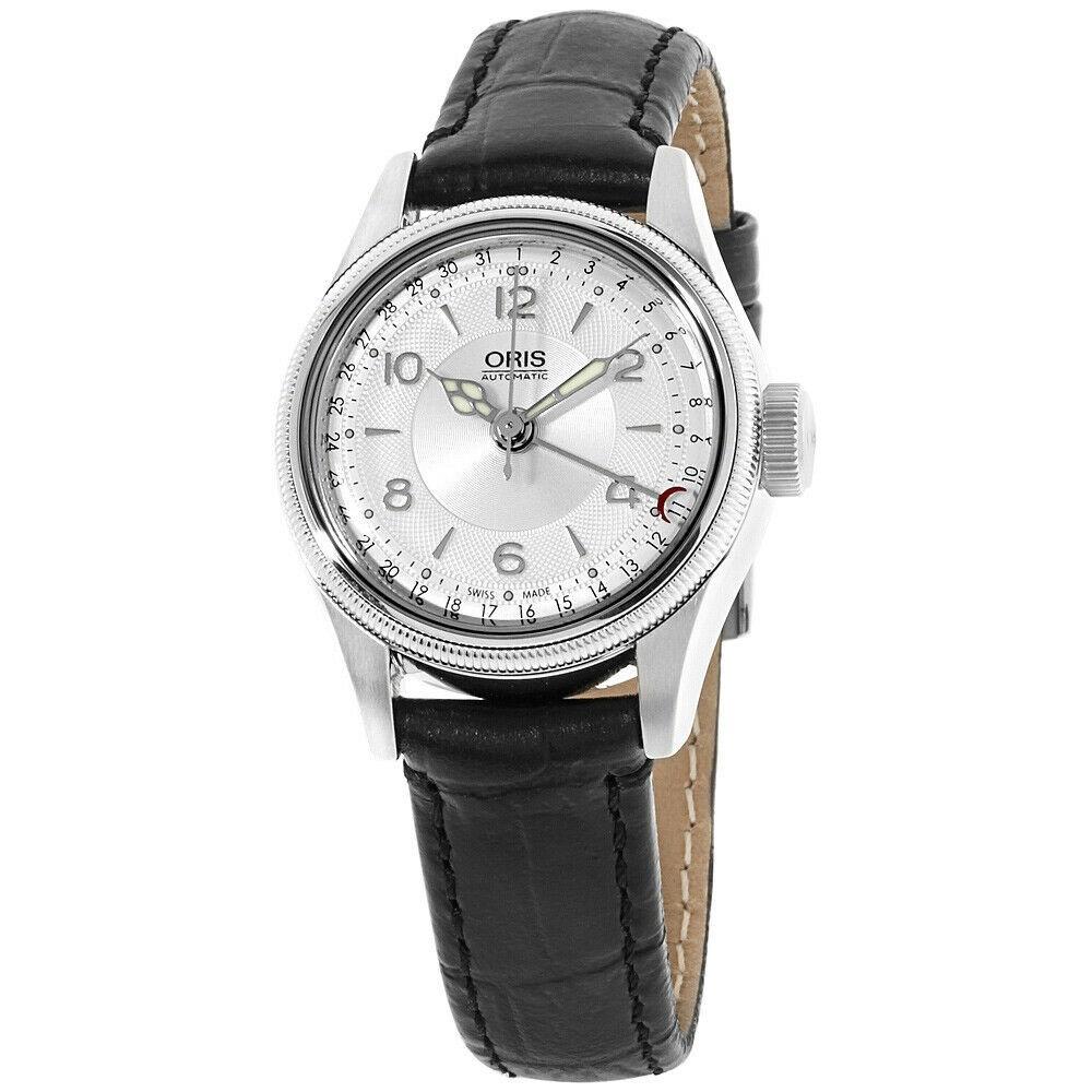 Oris Women's 59476954061LS Big Crown Black Leather Watch