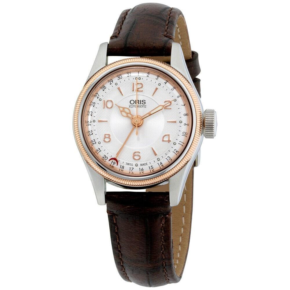 Oris Women&#39;s 59476954361LS Big Crown Pointer Date Brown Leather Watch