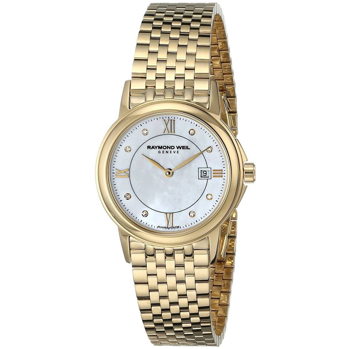 Raymond Weil Women&#39;s 5966-P-00995 Tradition Diamond Gold-Tone Stainless Steel Watch