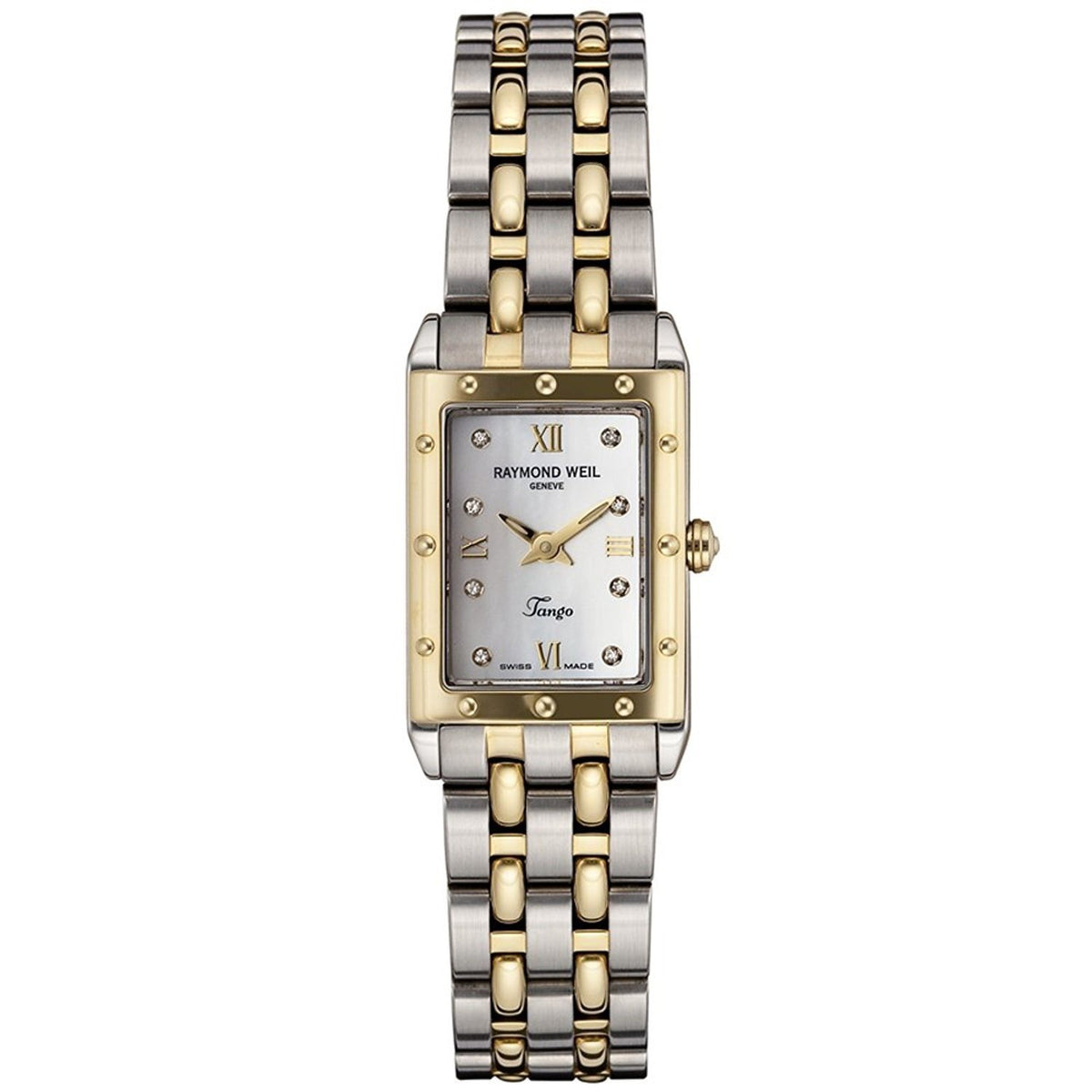 Raymond Weil Women&#39;s 5971-STP-00995 Tango 18 Kt Yellow Gold Diamond Two-Tone Stainless Steel Watch