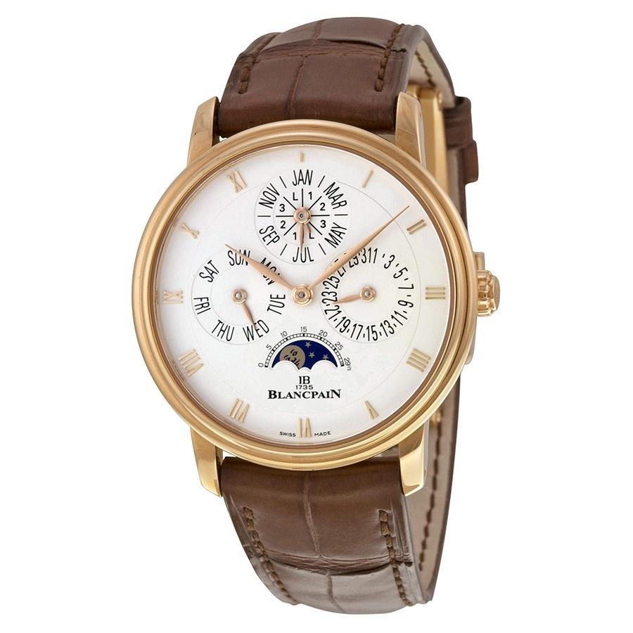 Blancpain Men's 6057-3642-55B Villeret Chronograph Brown Leather Watch