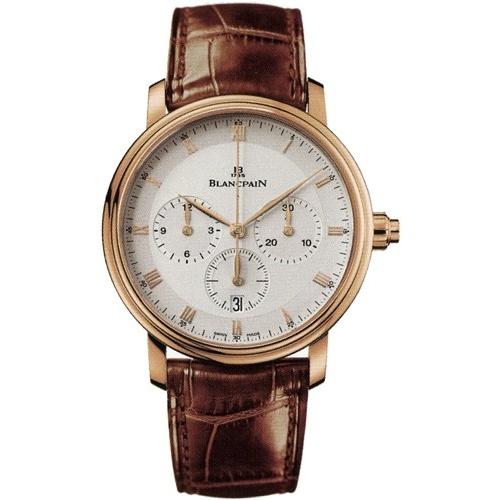 Blancpain Men&#39;s 6185-3642-55B Villeret  Chronograph Brown Leather Watch