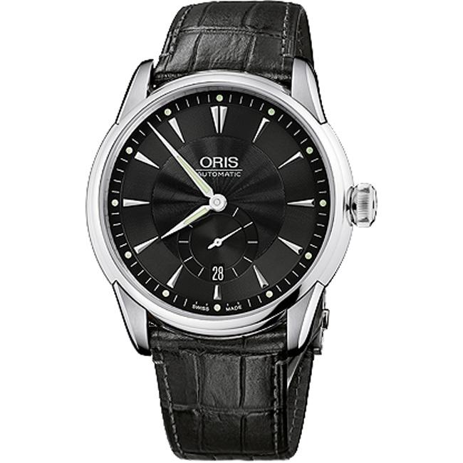 Oris Men&#39;s 62375824074LS Artelier Automatic Black Leather Watch
