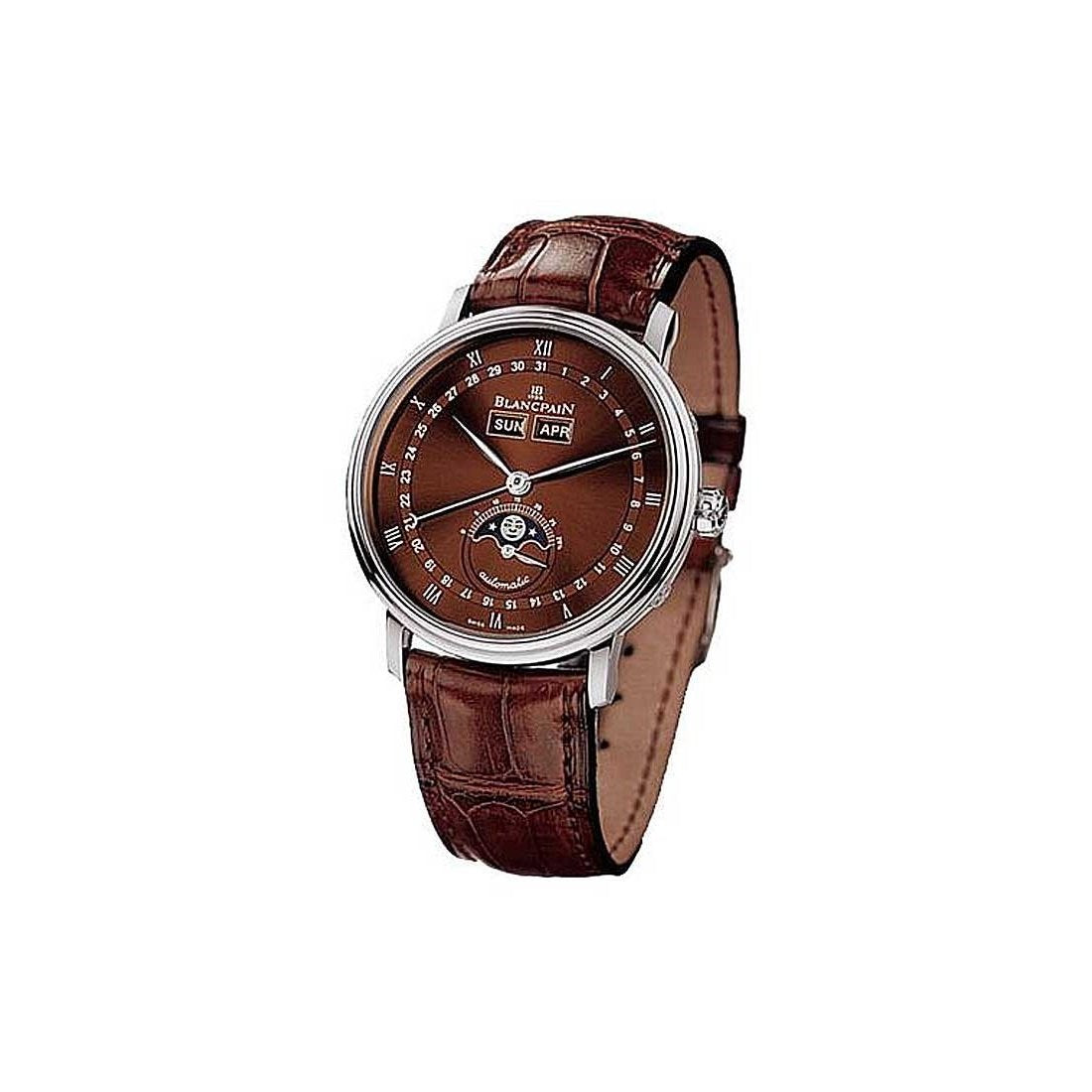 Blancpain Men's 6263-1546-55 Villeret  Brown Leather Watch