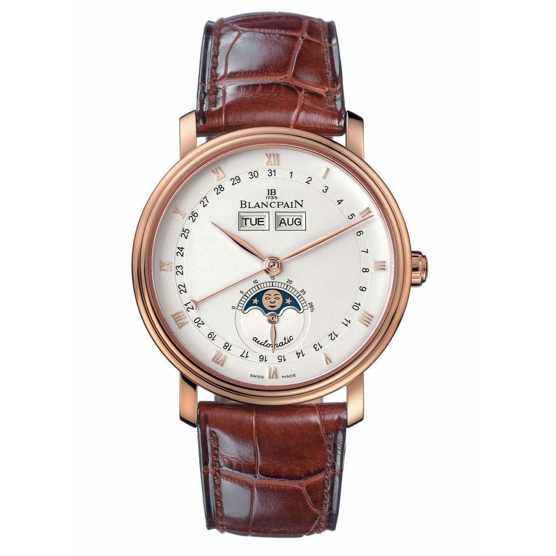 Blancpain Men's 6263-3642-55 Villeret  Brown Leather Watch