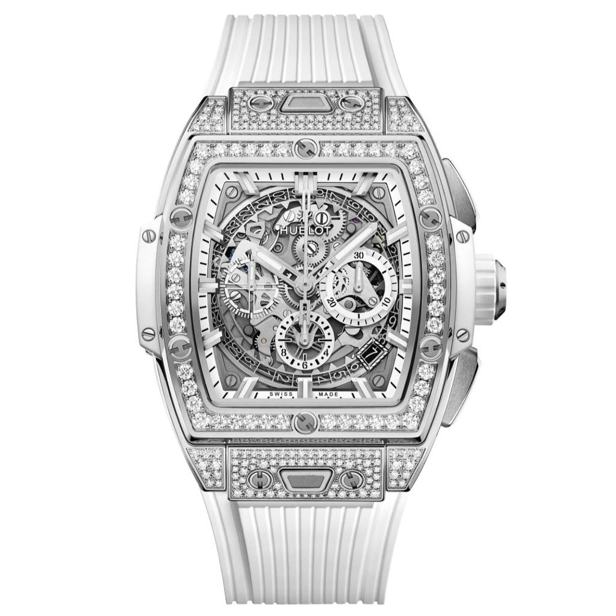 Hublot Men's 642.NE.2010.RW.1604 Spirit of Big Bang Chronograph White Rubber Watch