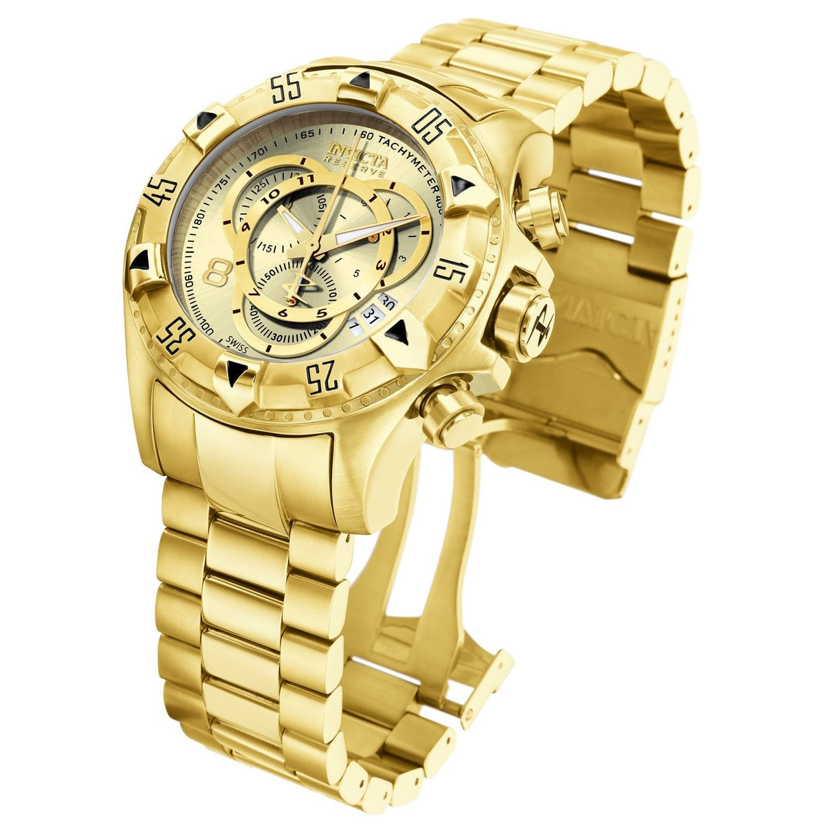 Invicta Men&#39;s 6471 Excursion Reserve Chronograph Gold-Tone Stainless Steel Watch