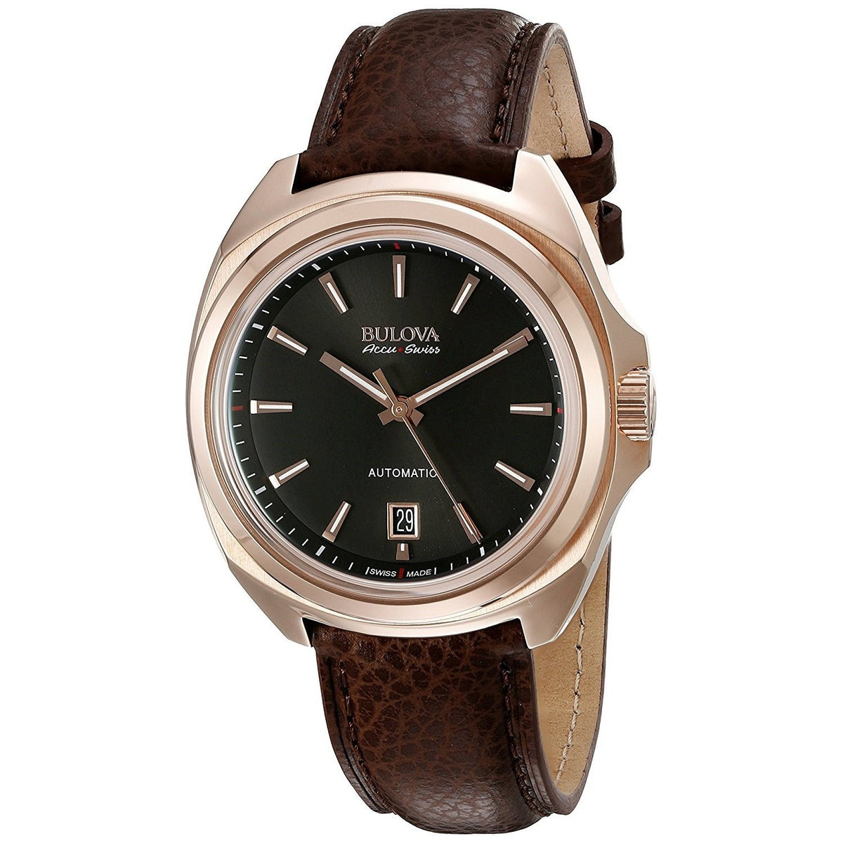 Bulova Men&#39;s 64B126 Telc Automatic Brown Leather Watch