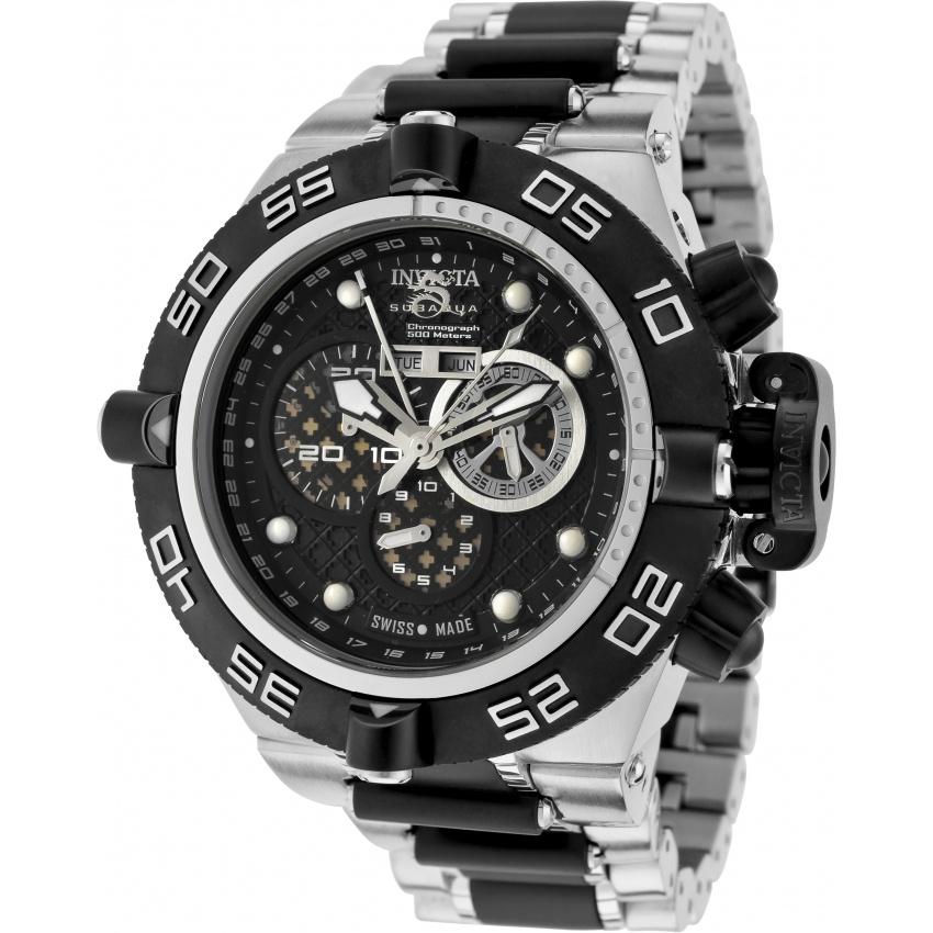 Invicta Men&#39;s 6537 Subaqua 4 Chronograph Black and Stainless Steel Stainless Steel Watch
