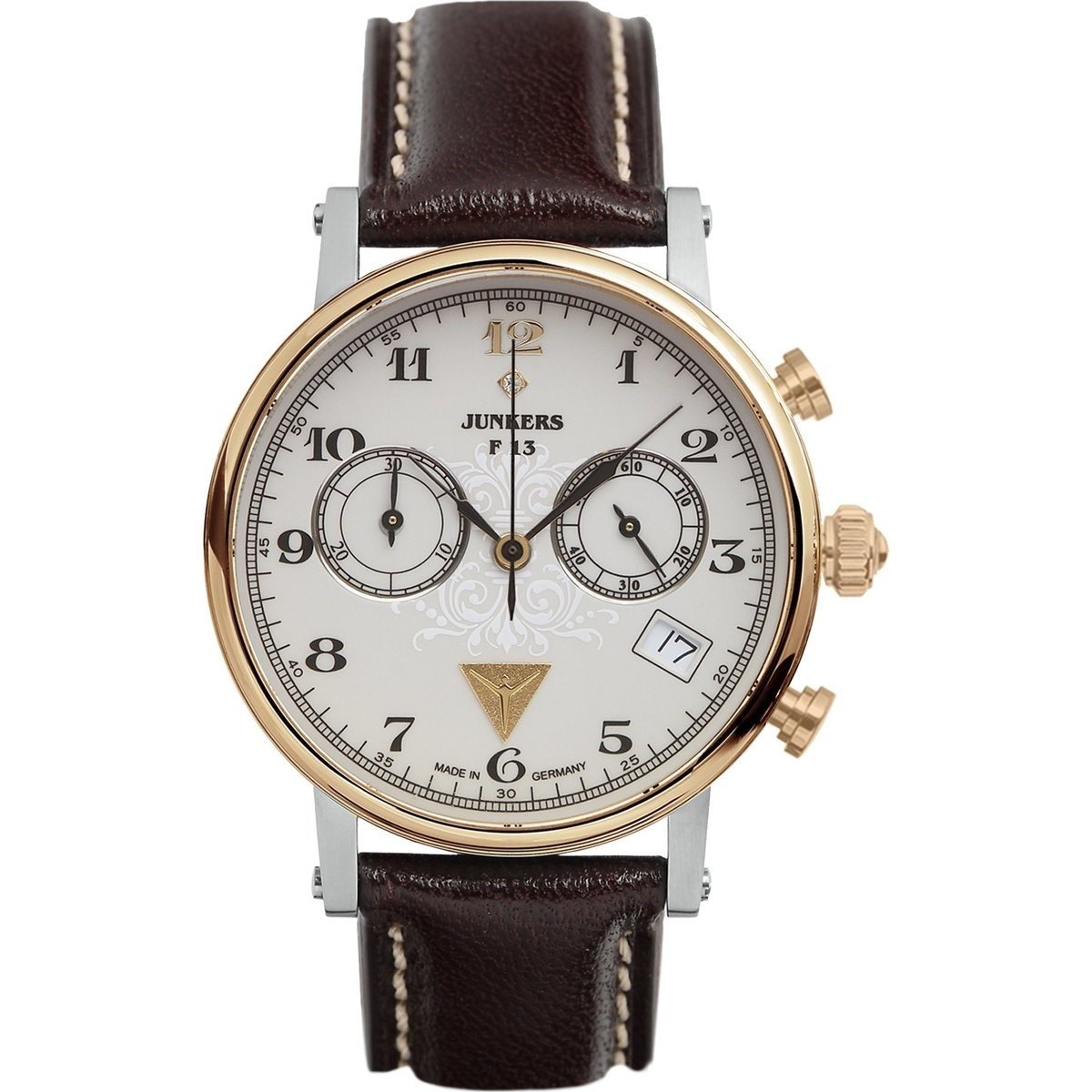 Junkers Men&#39;s 6587-5 Expedition Chronograph Brown Leather Watch