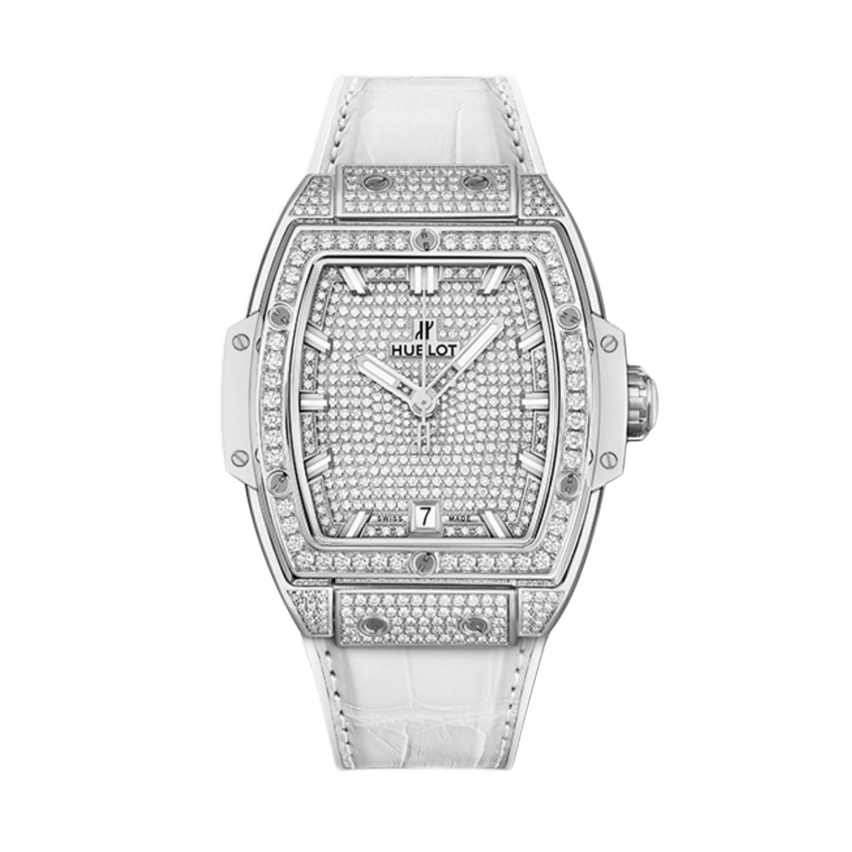 Hublot Women's 665.NE.9010.LR.1604 Spirit of Big Bang Diamonds White Leather Watch