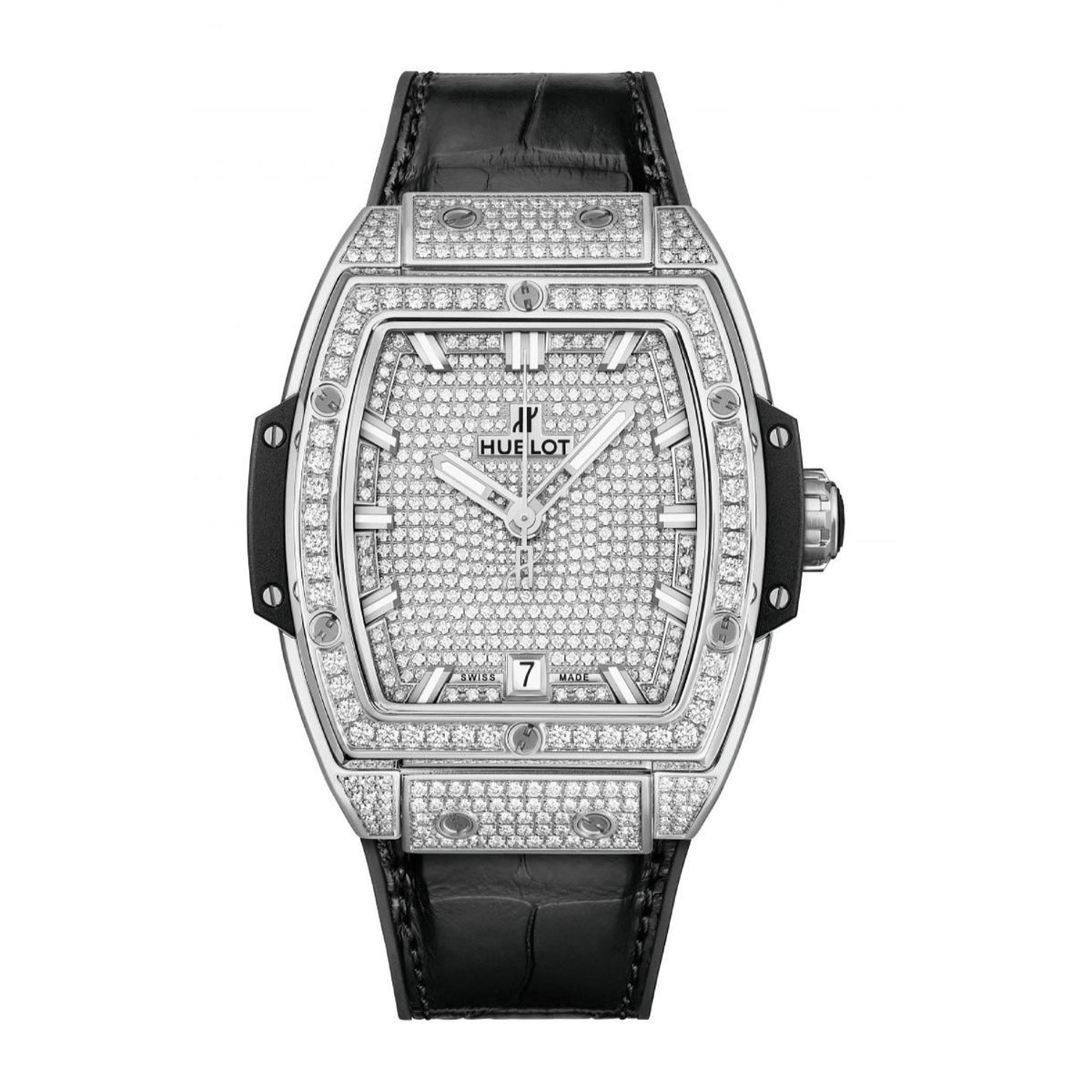 Hublot Women's 665.NX.9010.LR.1604 Spirit of Big Bang Diamonds Black Leather Watch