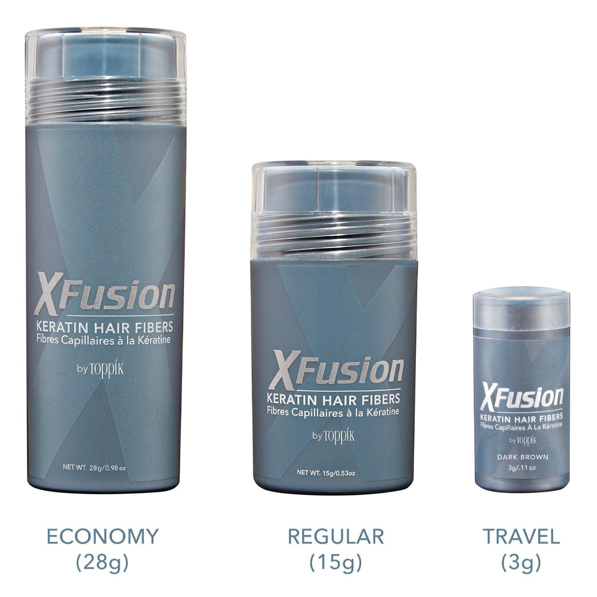 Xfusion Keratin Hair Fibers (Dark Brown)  0.53 Oz (15 Ml) 01703