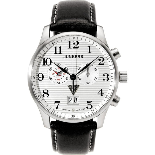 Junkers Men's 6686-1 Iron Annie Chronograph Black Leather Watch