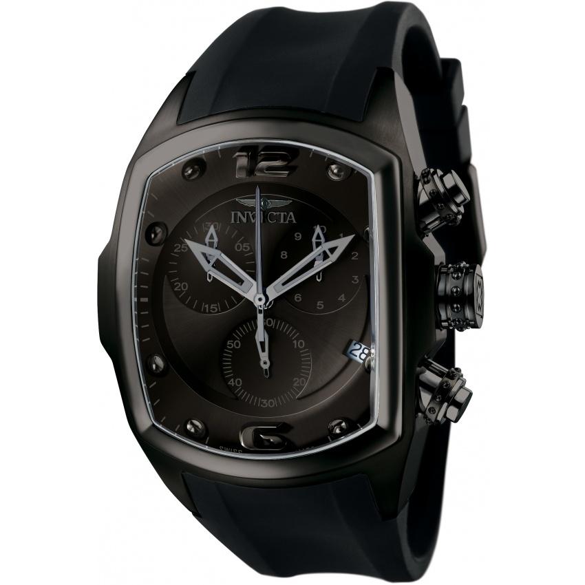 Invicta Men&#39;s 6724 Lupah Revolution Chronograph Black Polyurethane Watch