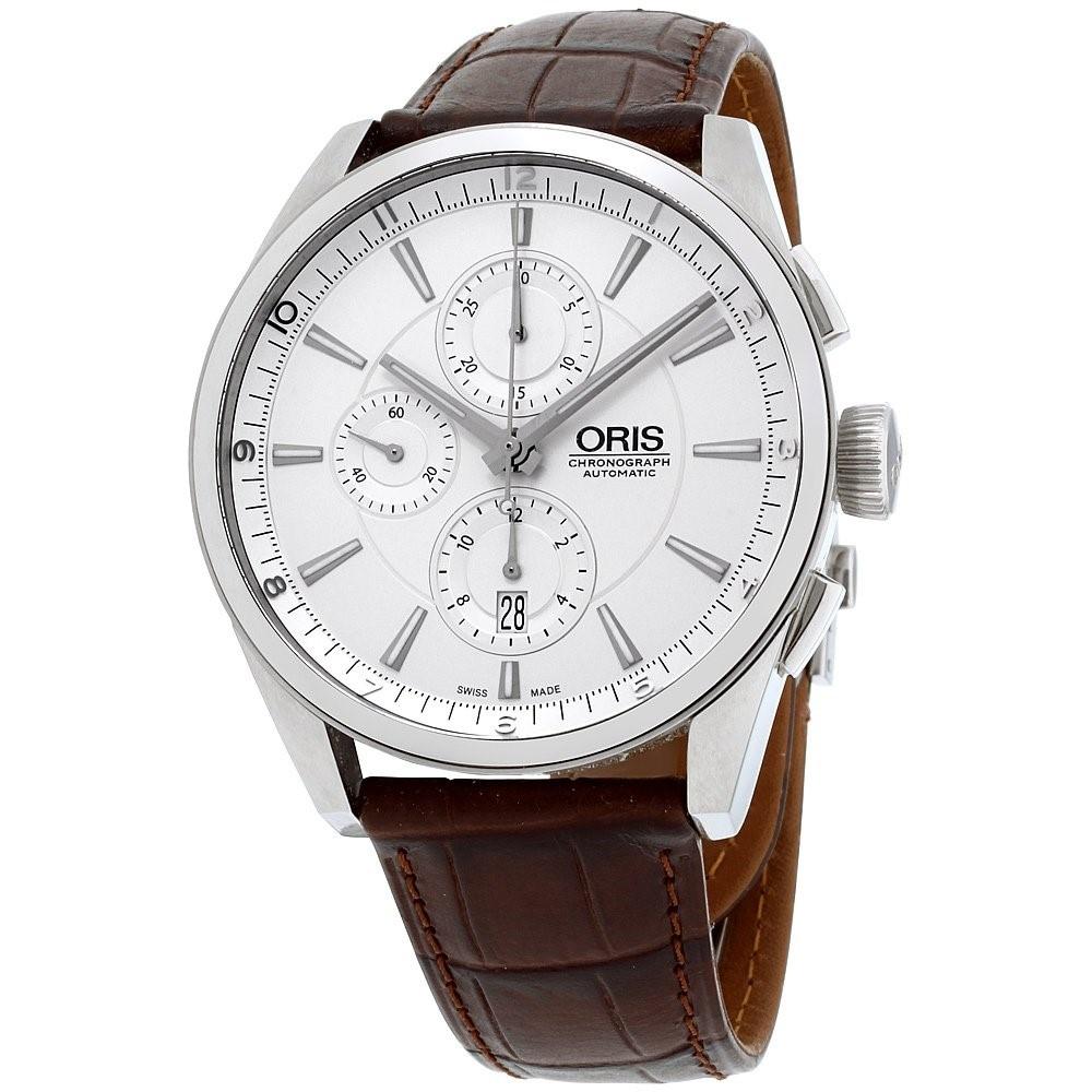 Oris Men's 67476444051LSBRN Artix Chronograph Brown Leather Watch