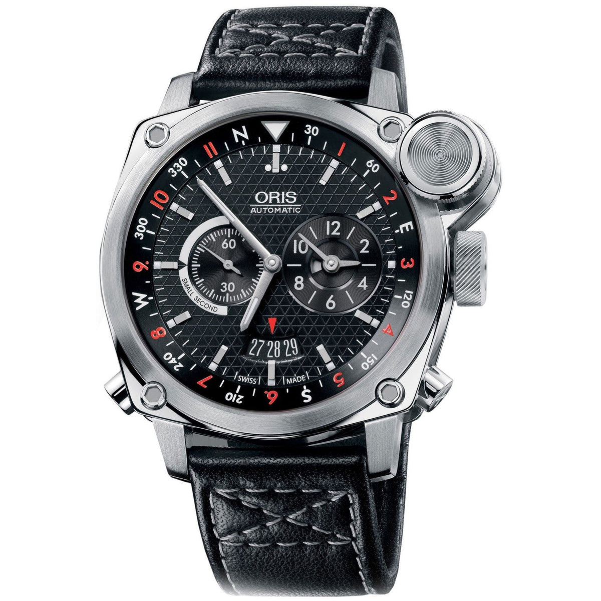 Oris Men&#39;s 69076154154LS BC4 Automatic Chronograph Black Leather Watch