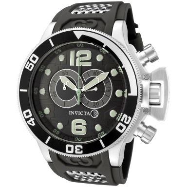Invicta Men's 6916 Corduba Chronograph Black and Silver Inserts Polyurethane Watch
